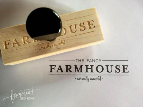 Simple Farmhouse Logo Design stamp for natural skincare line by Farmstead Design Studio - www.homeonthefarmstead.com